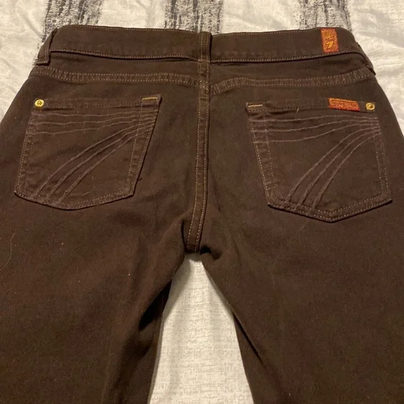 7  for all mankind brown stretch jeans, very soft and comfortable.  Love ❤️ - Picture 4 of 6